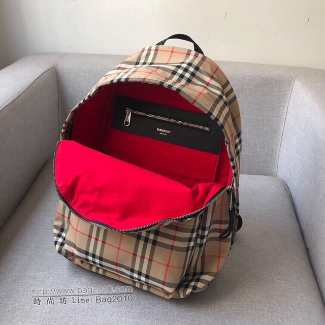 Burberry專櫃新款雙肩包 巴寶莉Vintage復古格紋雙肩後背包  db1201